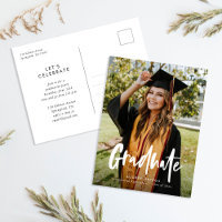 Simple Moderne Calligraphie Photo Graduation