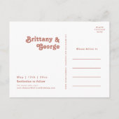 Invitation Carte Postale Simple rétro - teintes rose fardé Photo d'annonce (Dos)