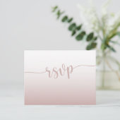 Invitation Carte Postale Simple Rose Gold RSVP Mariage  (Debout devant)