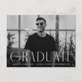 Invitation Carte Postale Simplicité moderne Mint Photo Graduation Party (Devant)