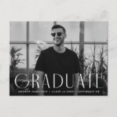 Invitation Carte Postale Simplicité moderne Photo Graduation Party (Devant)