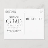 Invitation Carte Postale Simplicité moderne Sky Blue Photo Graduation Party (Dos)