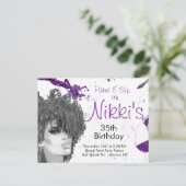 Invitation Carte Postale Sip & Paint Birthday Invite (Debout devant)