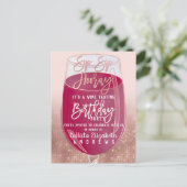 Invitation Carte Postale Sip Sip Hooray Aquarelle Dégustation de vin Annive (Debout devant)