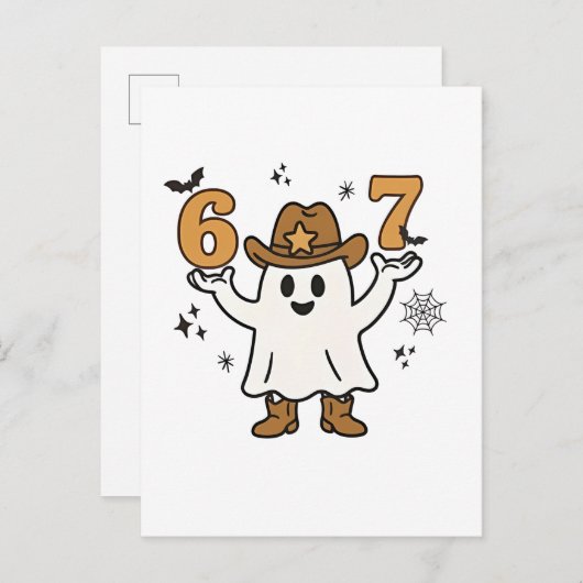 Invitation Carte Postale Six Seven Spooky Halloween Sport 67 Maçon Mème (Devant / Derrière)