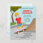 Invitation Carte Postale Skate Park Fun Boy Fête d'anniversaire (Devant / Derrière)