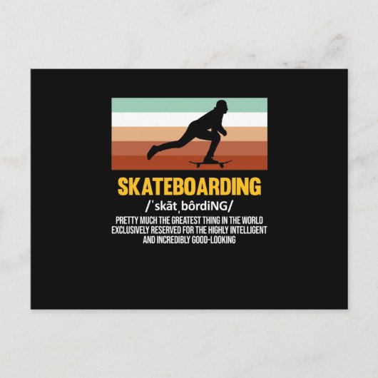 Invitation Carte Postale Skateboard Définition Skate (Devant)
