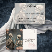Invitation Carte Postale Skeleton Couple Jusqu'à la mort Faisons-nous parti