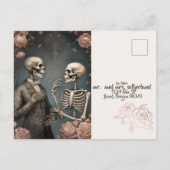Invitation Carte Postale Skeleton Couple Jusqu'à la mort Faisons-nous parti (Dos)