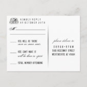 Invitation Carte Postale Skeletons d'Halloween gothiques Brown correspondan (Dos)