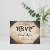 Invitation Carte Postale Skeletons d'Halloween gothiques Brown correspondan (Debout devant)