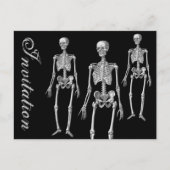 Invitation Carte Postale Skeletons sur l'invitation d'Halloween de mars (Devant)