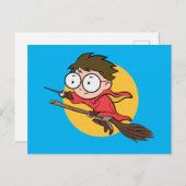 Invitation Carte Postale Sketchbook HARRY POTTER™ Jouer à QUIDDITCH™ (Devant / Derrière)