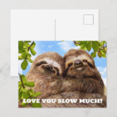 Invitation Carte Postale Sloth Couple (Devant / Derrière)