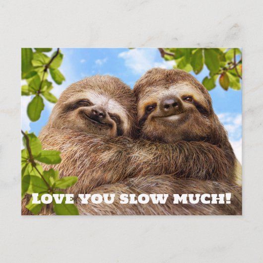 Invitation Carte Postale Sloth Couple (Devant)