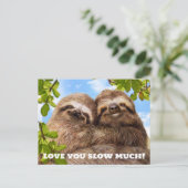 Invitation Carte Postale Sloth Couple (Debout devant)