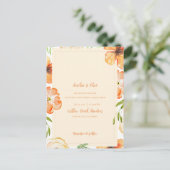 Invitation Carte Postale Soft Peach Garden Meadow Florals Wedding (Debout devant)