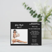 Invitation Carte Postale soirée bachelorette, douche nuptiale, fête de poul (Debout devant)