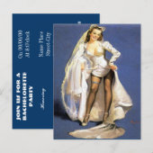 Invitation Carte Postale soirée bachelorette, douche nuptiale, fête de poul (Devant / Derrière)