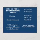 Invitation Carte Postale soirée bachelorette, douche nuptiale, fête de poul (Dos)
