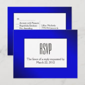 Invitation Carte Postale Soirée Blue RSVP avec Entree Choices (Devant / Derrière)