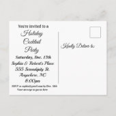 Invitation Carte Postale Soirée de Noël noir blanc moderne (Dos)