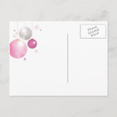 Invitation Carte Postale Soirée de Noël Rose, Argent (Dos)