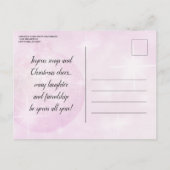 Invitation Carte Postale Soirée de Noël rose Bauble (Dos)