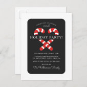 Invitation Carte Postale Soirée de Noël Sucre de canne (Devant / Derrière)