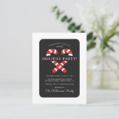 Invitation Carte Postale Soirée de Noël Sucre de canne (Debout devant)