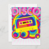 Invitation Carte Postale Soirée disco (Devant / Derrière)