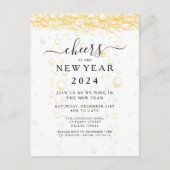 Invitation Carte Postale Soirée Elegant Fizz (Devant)