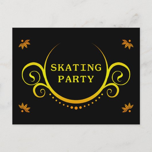 Invitation Carte Postale soirée élégante de patinage (Devant)