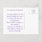 Invitation Carte Postale Soirée Enchantée, Célébration, Anniversaire, Maria (Dos)