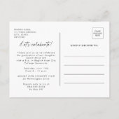 Invitation Carte Postale Soirée minimaliste et élégante (Dos)