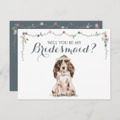 Invitation Carte Postale Sois ma femme d'honneur Cocker Spaniel Dog (Devant / Derrière)