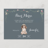 Invitation Carte Postale Sois ma femme d'honneur Cocker Spaniel Dog (Dos)