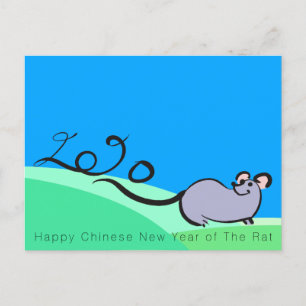 Invitation Carte Postale Souris-caricatures paysannes Rat chinois 2020 P