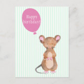 Invitation Carte Postale Souris en bois mignonne - Anniversaire de enfant (Devant)