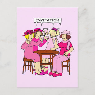 Invitation Carte Postale Soutien contre le cancer du sein Dames en Invitati