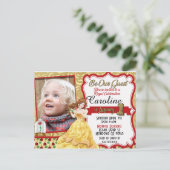 Invitation Carte Postale Soyez notre invité Princess First Birthday Invitat (Debout devant)