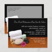 Invitation Carte Postale Spa/Massage/Pedicure Salon Scène Noir/Couleur (Devant / Derrière)