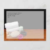Invitation Carte Postale Spa/Massage/Pedicure Salon Scène Noir/Couleur (Dos)
