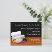 Invitation Carte Postale Spa/Massage/Pedicure Salon Scène Noir/Couleur (Debout devant)