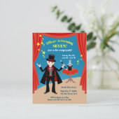 Invitation Carte Postale Spectacle de magicien garçon Fête d'anniversaire (Debout devant)