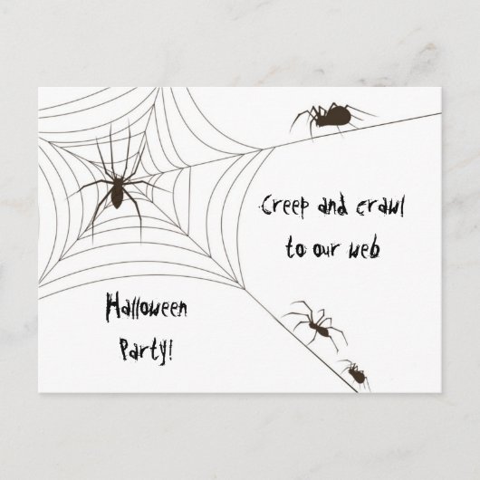 Invitation Carte Postale Spider Halloween Party (Devant)