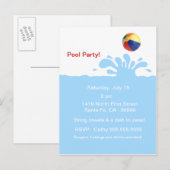 Invitation Carte Postale Splish Splash (Devant / Derrière)