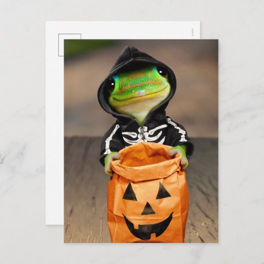 Invitation Carte Postale Squelette de Gecko (Devant / Derrière)