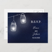 Invitation Carte Postale Starry ciel mason jarres mariage rsvp (Devant / Derrière)