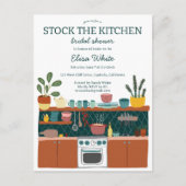 Invitation Carte Postale STOCK THE KITCHEN Bridal Shower Cute CUSTOM (Devant)